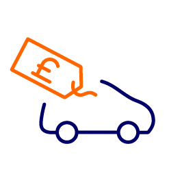 Cartoon car with price tag